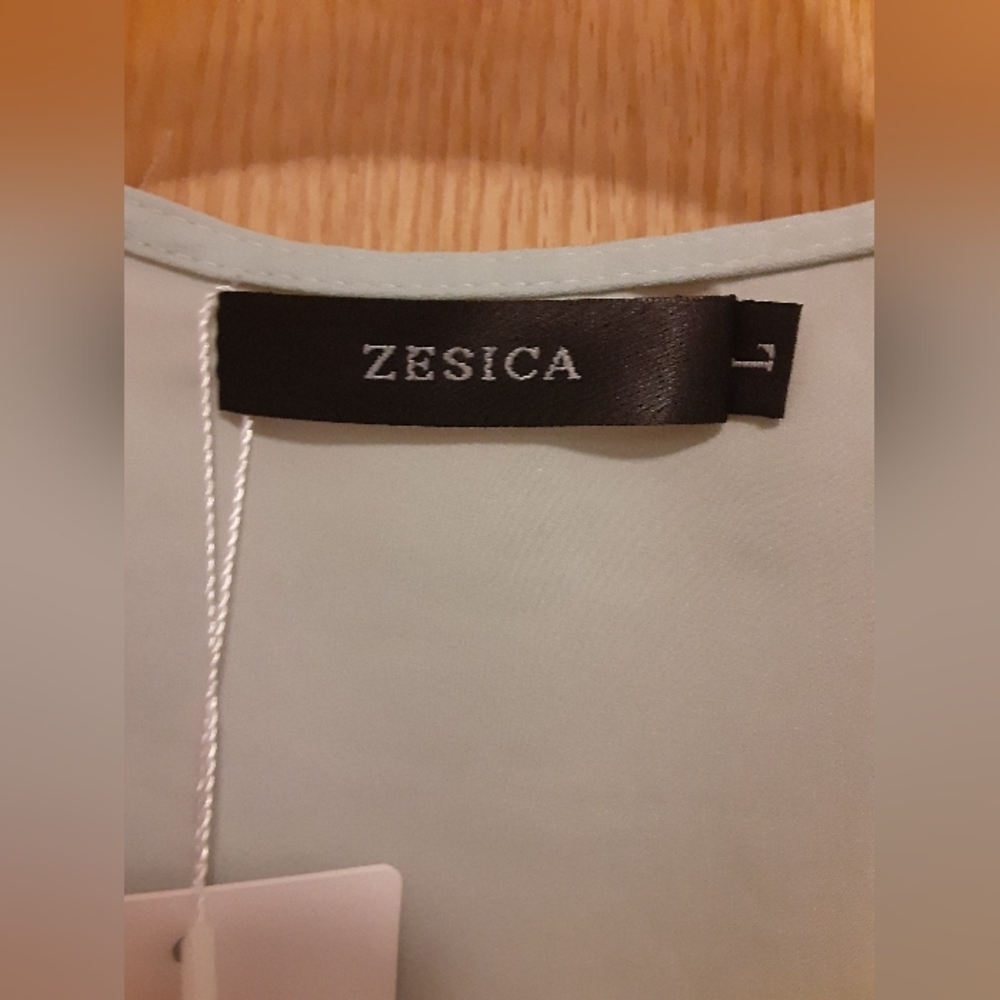 Zesica Women's Cottage Core Lagenlook Dress Size Large Flare And Tie Waist Aqua - Picture 3 of 8